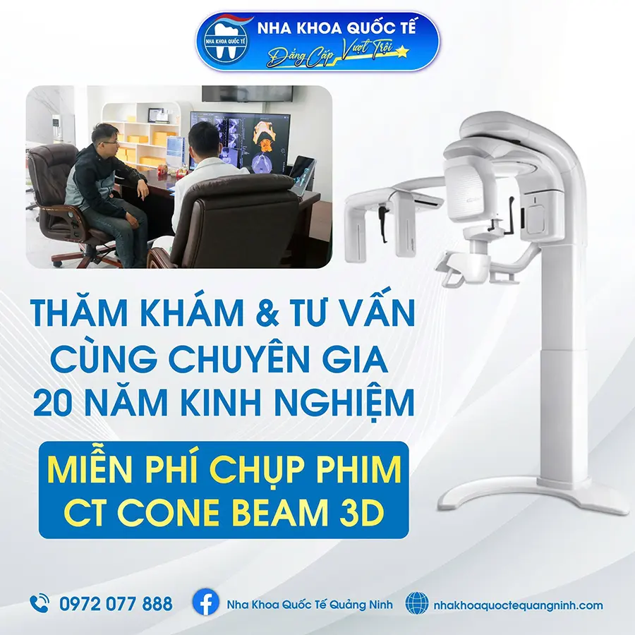 miễn phí chụp phim CT conebeam 3D