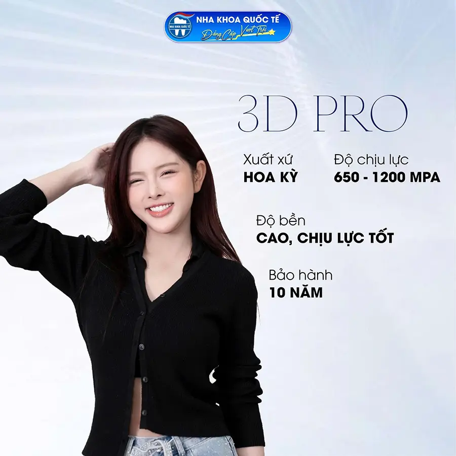 thông số răng sứ 3D pro