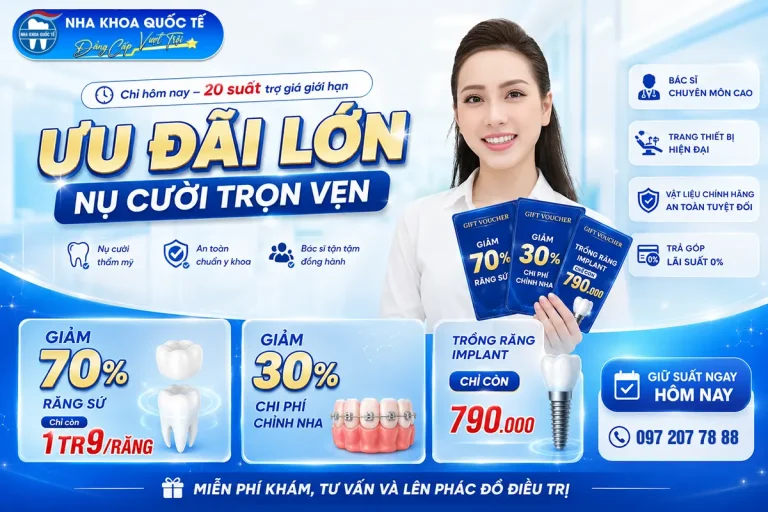 ưu đãi 20 suất nha khoa tháng 7